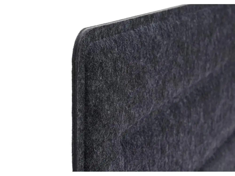 Cloison de table HWC-G76, panneau d'affichage de bureau, avec clips, tissu avec gaufrage - 100x30cm noir