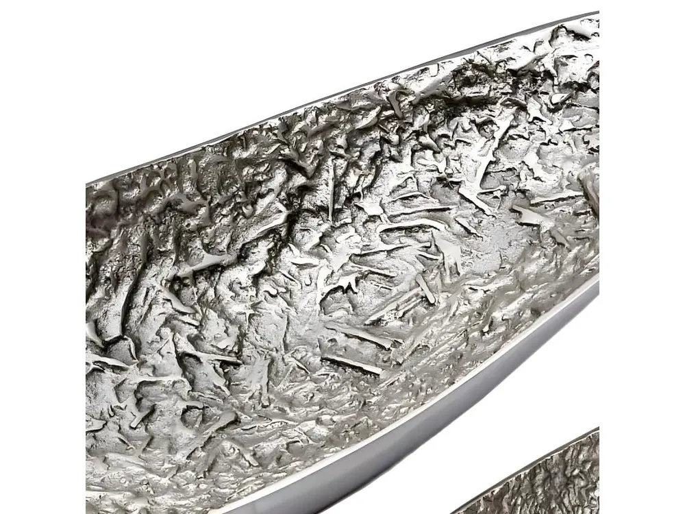 Lot de 2 Plateaux de Présentation "Barque" 76cm Argent