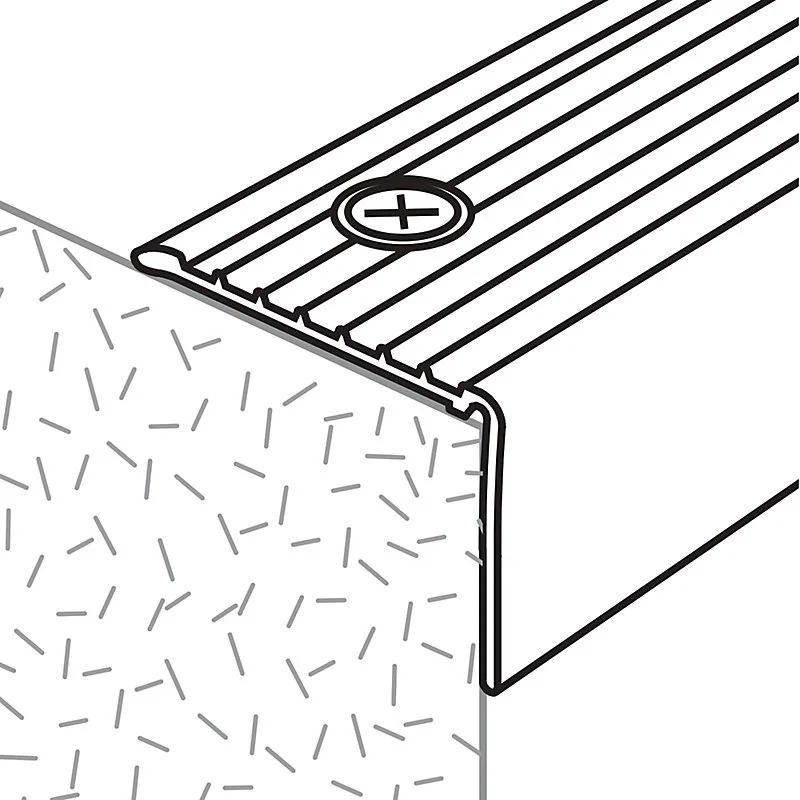 Nez de marche en aluminium décor laiton brillant GoodHome 25 x 20 x 1800 mm.