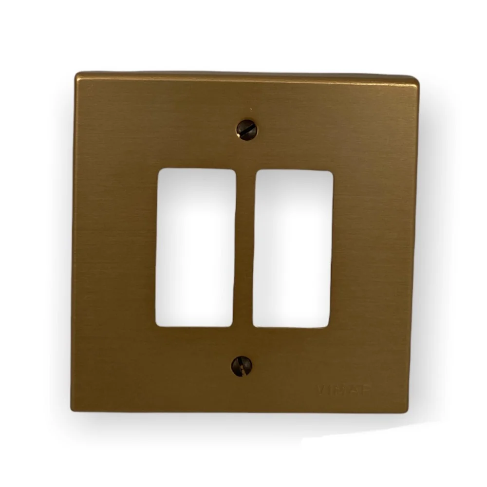 PLACCA ALLUMINIO CON VITI 2 POSTI SERIE 8000 BRONZO VIMAR 08506.BR