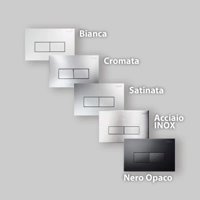 Placca Di Comando "Eco Linea" Doppio Tasto Laminata Acciaio Inox