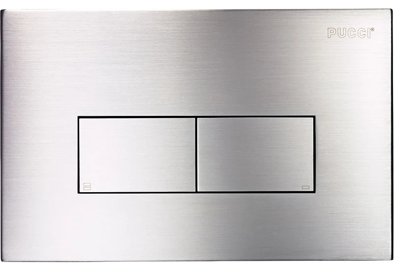 Placca Di Comando "Eco Linea" Doppio Tasto Laminata Acciaio Inox