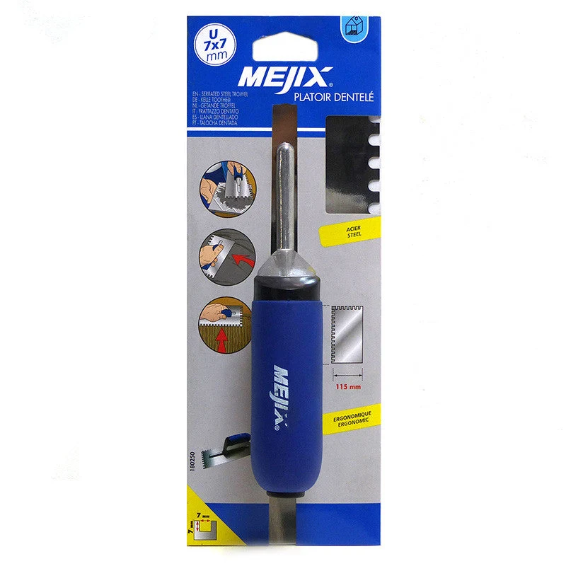 Platoir acier dentelé MEJIX 180250 - 280x115 mm U 7x7