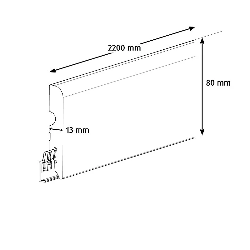 Plinthe MDF 220 x 8 cm Décor 175 effet chêne (vendue à la pièce)