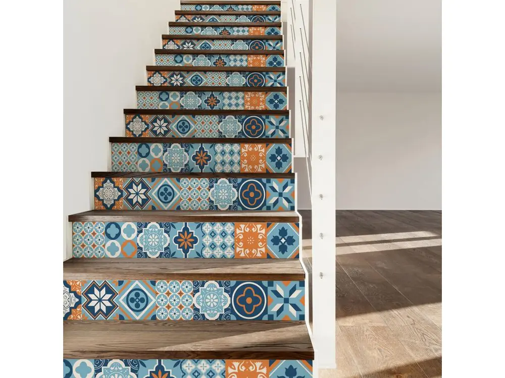 Stickers adhésifs escalier carrelages contremarche - FRINDA - 25x87.5cm