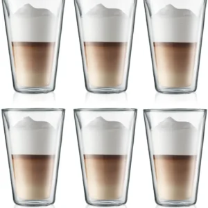 Verre à latte macchiato Bodum à dupliqué paroi Canteen - Valve brevetée - 400 ml - 6 pièces