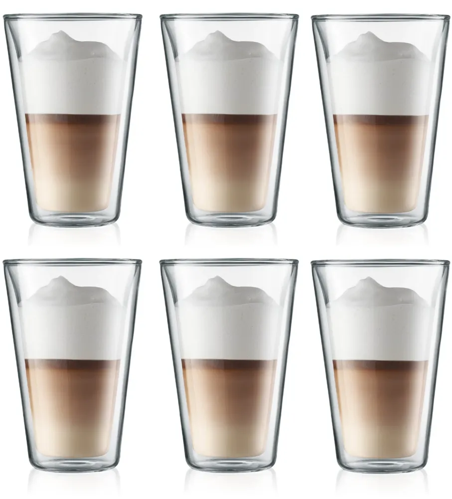 Verre à latte macchiato Bodum à dupliqué paroi Canteen - Valve brevetée - 400 ml - 6 pièces
