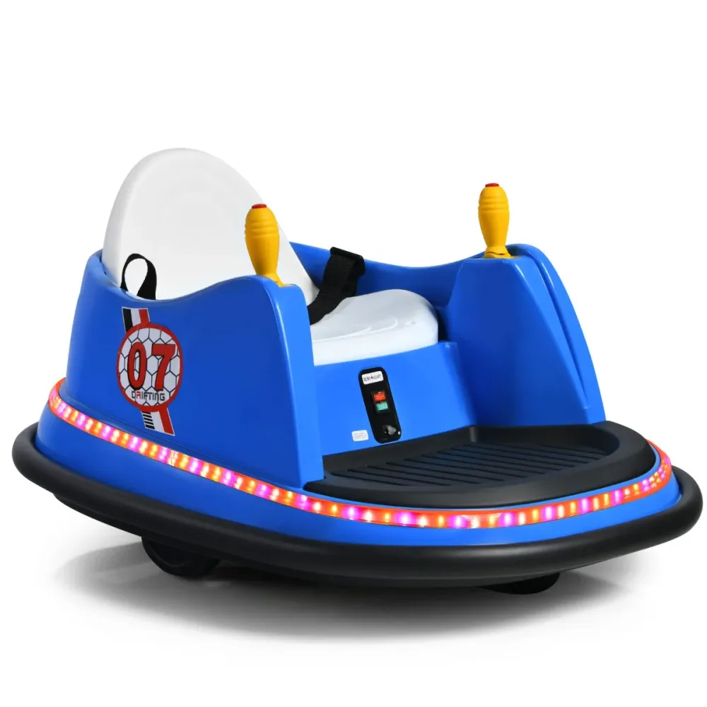 Auto tamponneuse électrique 57 x 75 x 42 cm avec télécommande et lumières pour enfants en polypropylène bleu 20_0014629