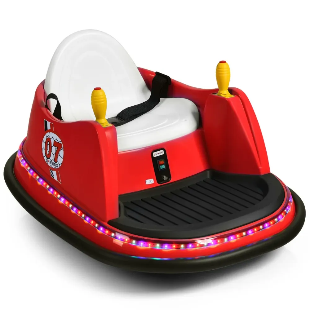 Auto tamponneuse électrique interactive 57 x 75 x 42 cm pour enfants 2-5 ans télécommande musicale en PP rouge 20_0014631