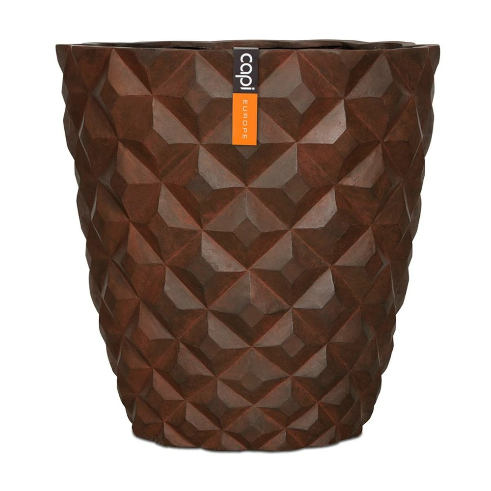 Bac en fibres de verre int. Vase 38x40 cm rouille - dimhaut: h 40 cm - couleur: