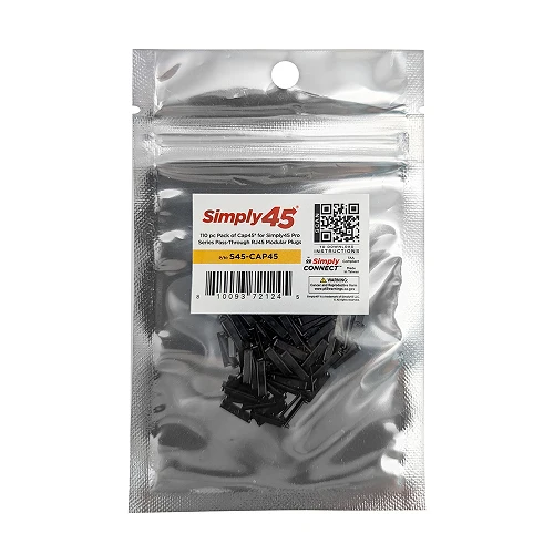 Cap45 ProSeries Pass Simply45 Through RJ45 Modulaire Plugs S45-CAP45 (110pcs/15Bag)