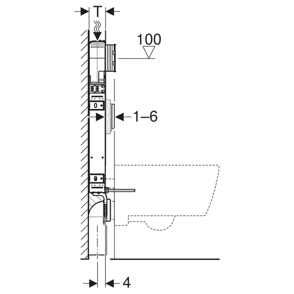 Cassetta Incasso "Combifix Sigma 8" Wc Sospesi 109 Cm