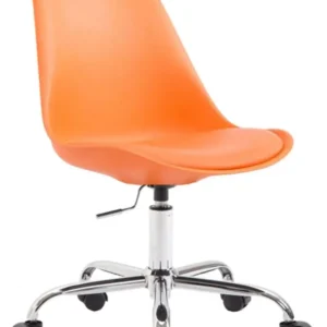 Chaise de bureau tabouret à roulette hauteur réglable orange TABO10023