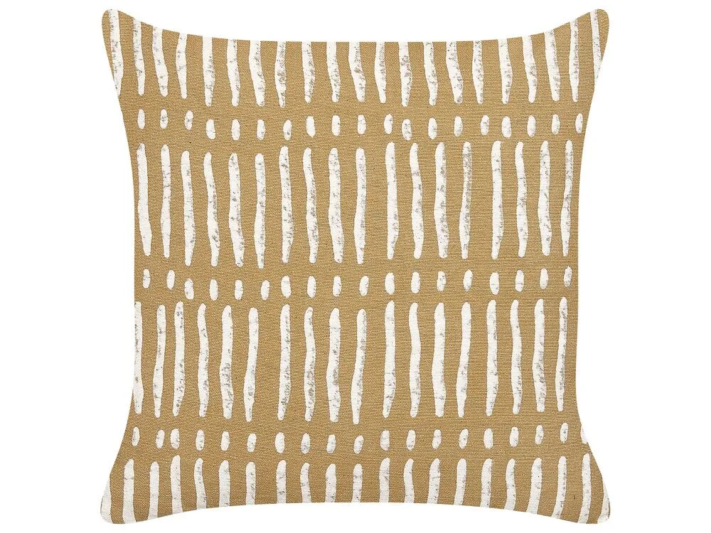 Coton bio Cushion Striped 45 x 45 cm Beige and White SALIX