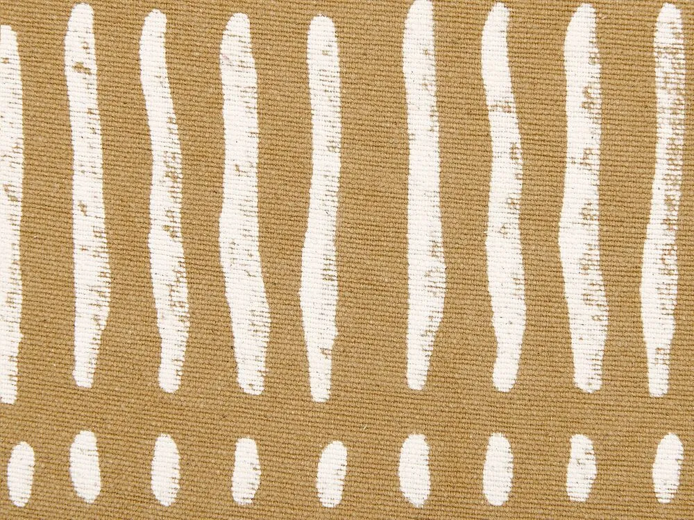Coton bio Cushion Striped 45 x 45 cm Beige and White SALIX