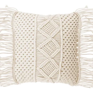 Coton bio Macrame Cushion Tassels 40 x 45 cm Beige YORTAN