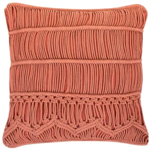 Coton doux Macrame Cushion 45 x 45 cm Orange AKKOY
