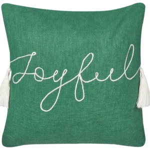 Coton lavé Cushion 45 x 45 cm Green ELETTARIA