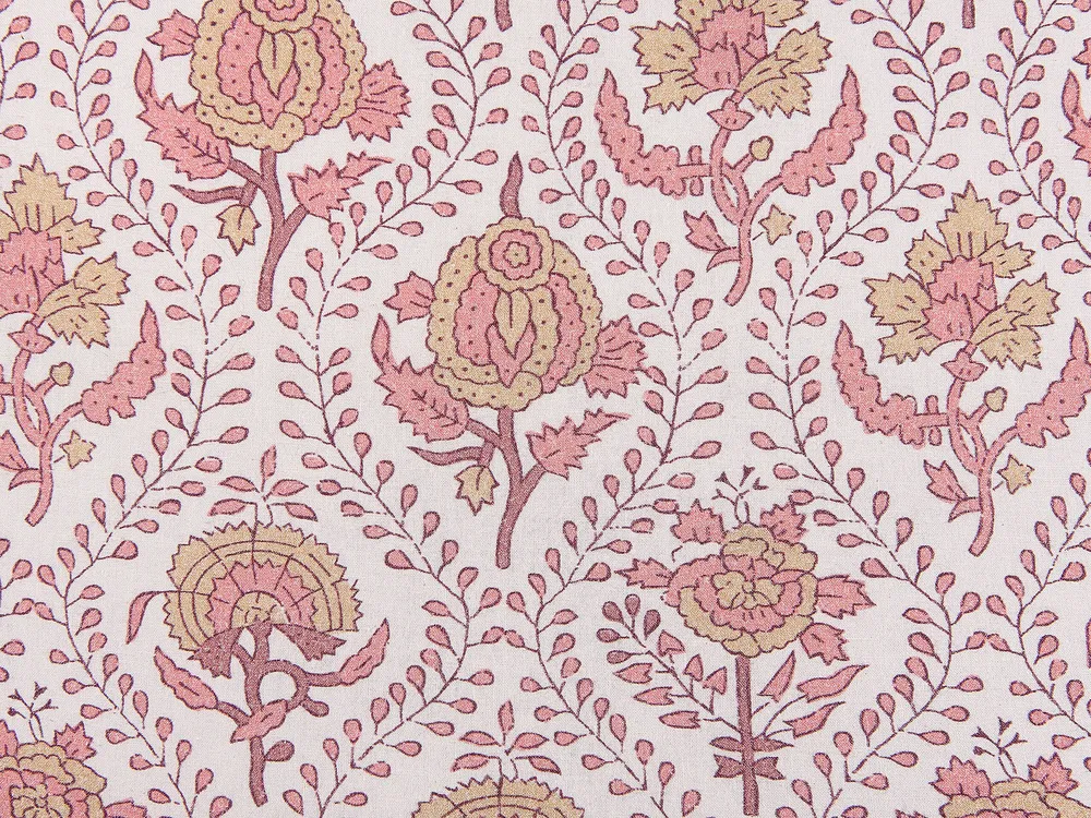 Cotton Cushion Flower Pattern 45 x 45 cm Red and Blanc pur PICEA