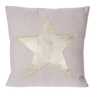 Coussin avec motif étoile effet brillant 45x45 cm déhoussable DEC04080