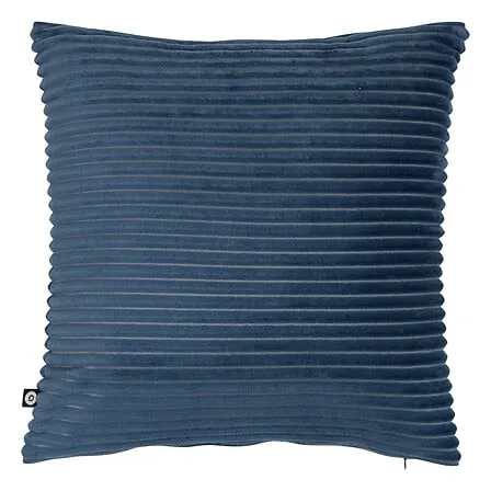 Coussin flanelle côtelé 38 x 38 cm bleu encre