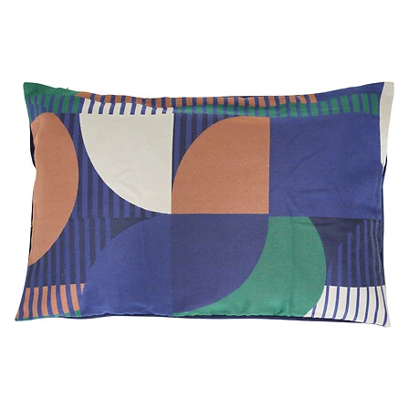 Coussin à motif géométrique en jacquard multicolore 38 x 58 cm