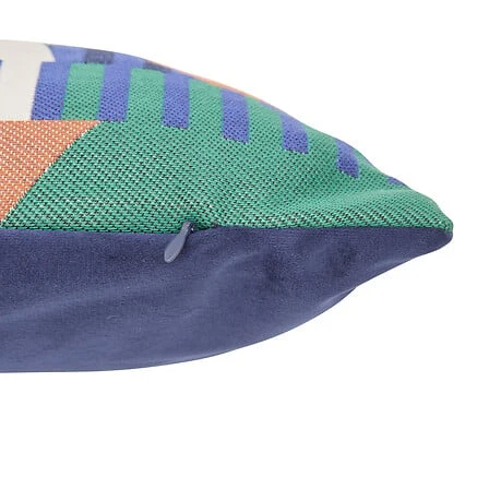 Coussin à motif géométrique en jacquard multicolore 38 x 58 cm