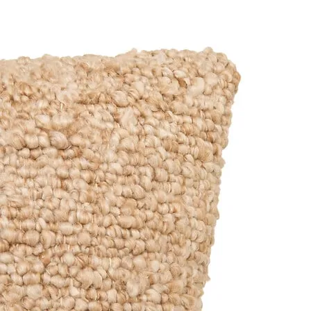 Coussin 45 x 45 cm tissu synthétique effet laine camel