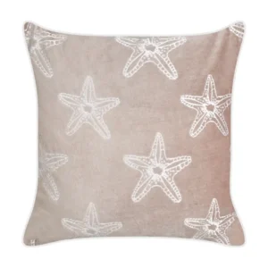 Coussin en velours à motif d'étoile de mer rose 45 x 45 cm CERAMIUM