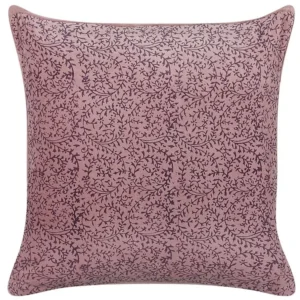 Coussin en velours à motif floral rose 45 x 45 cm ROMNEYA