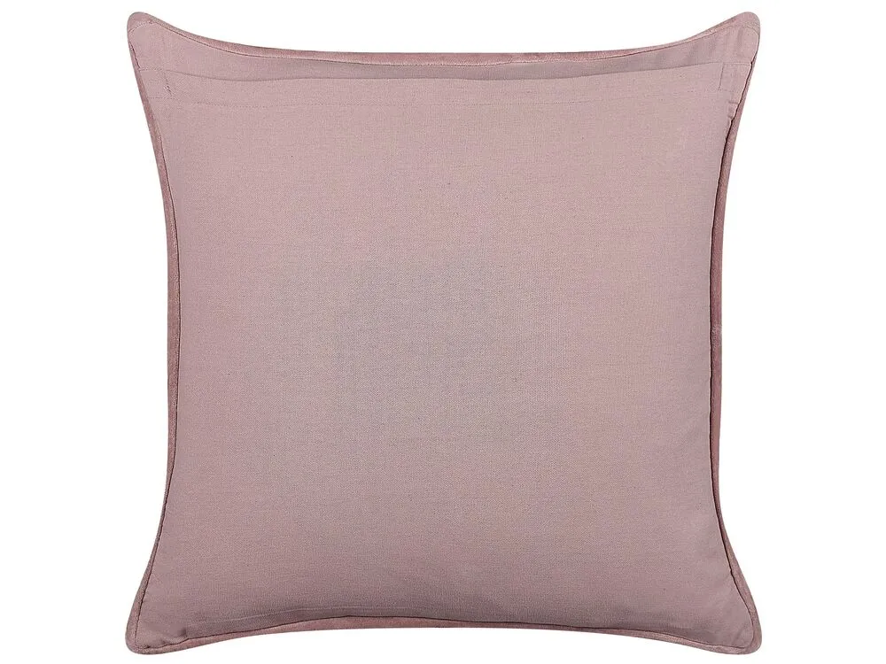 Coussin en velours à motif floral rose 45 x 45 cm ROMNEYA