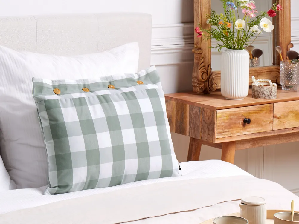 Cushion Checked 40 x 60 cm Mint Vert jade TAMNINE