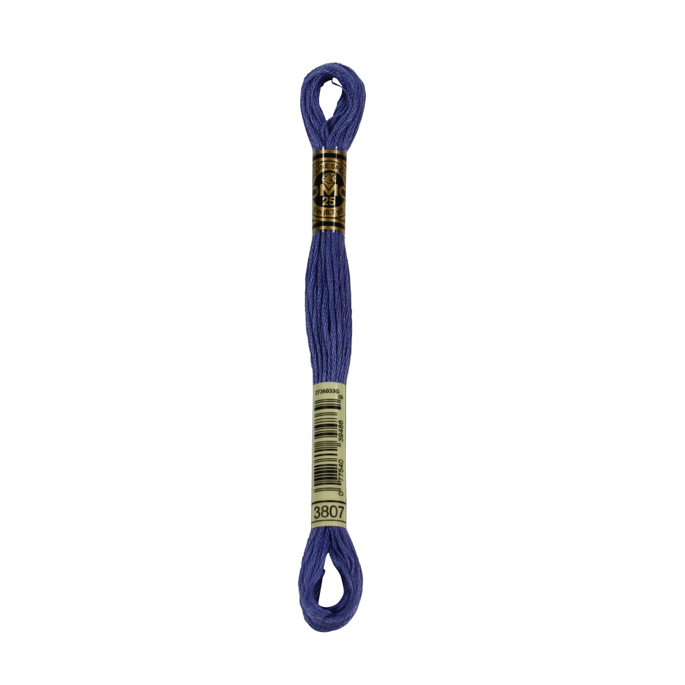 Echevette de coton mouliné distinctif, 8m - Campanule bleue - 3807 Dmc
