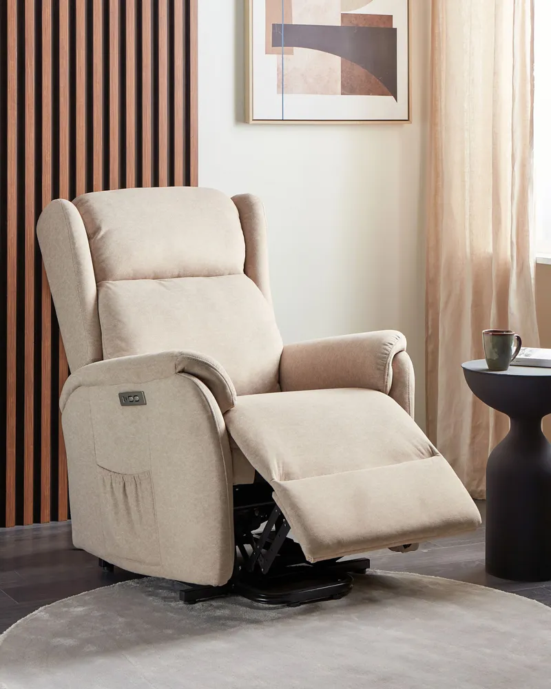 Electric Recliner Chair ELEGY Fabric Taupe