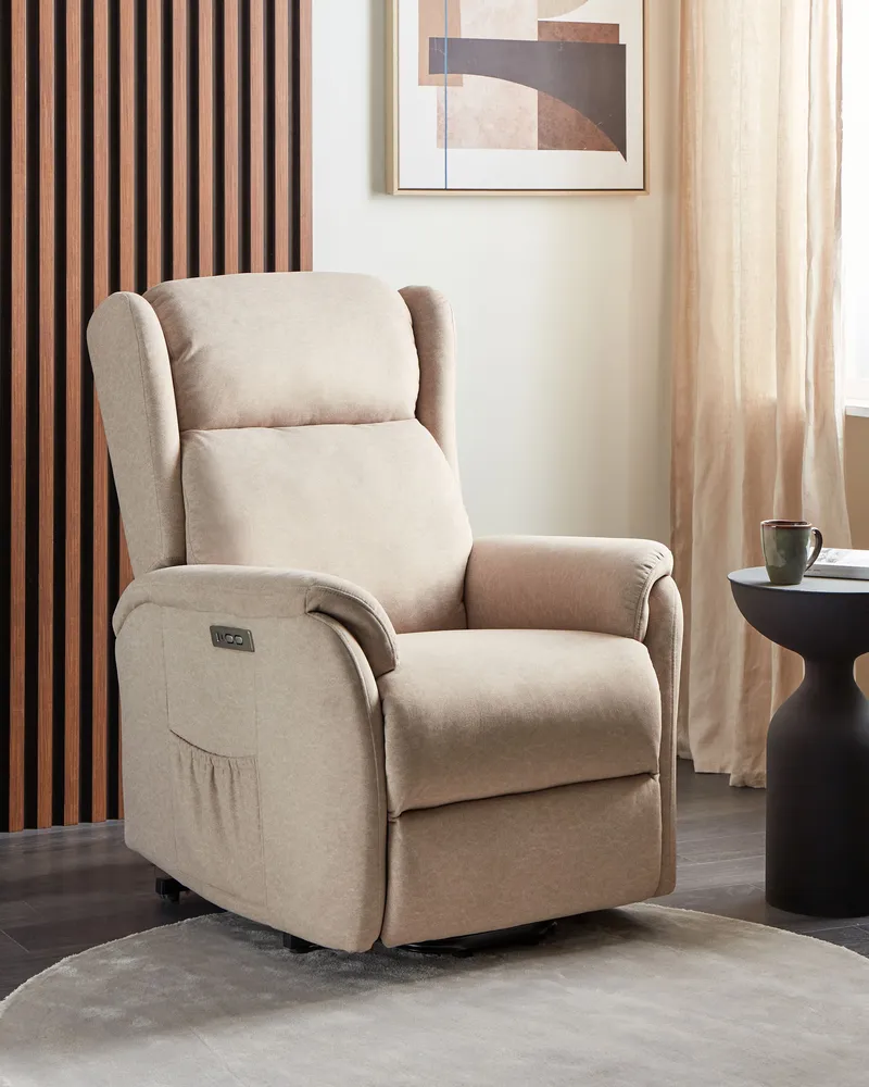 Electric Recliner Chair ELEGY Fabric Taupe