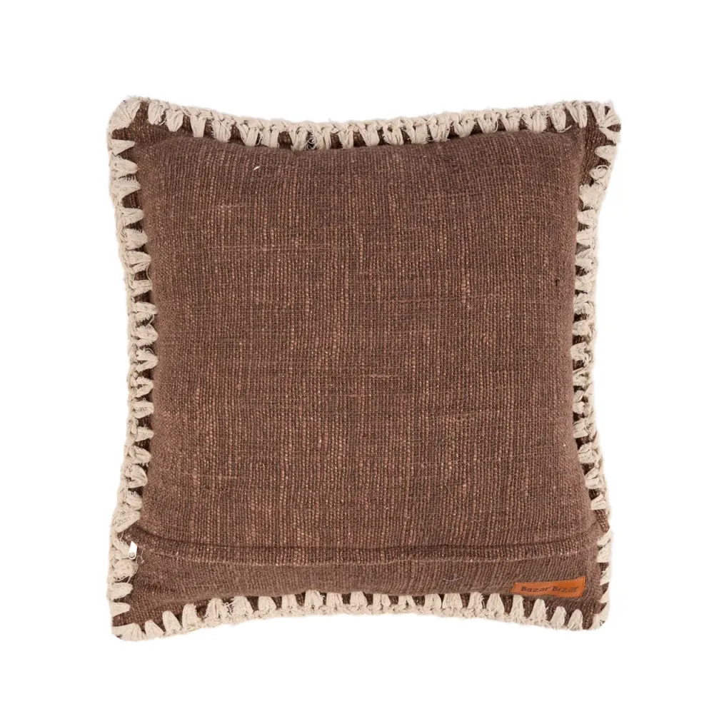 Espresso Edge Cushion Cover - Caramel White
