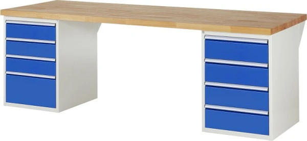Etabli RAU série 7000 - conception modulaire 2x conteneurs de sous-structure (4x tiroirs) gauche et droite 2500x840x900 mm...