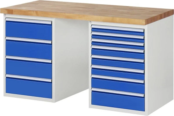 Etabli RAU série 7000 - exemple 7822-3 L1500 x P700 x H890 mm base réseau L1500 x P650 x H850 mm 03-7822A3-157B4M.11 obten...