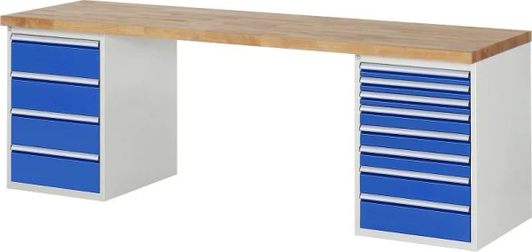 Etabli RAU série 7000 - exemple 7822-3 L2500 x P700 x H890 mm base réseau L2500 x P650 x H850 mm 03-7822A3-257B4M.11 comma...