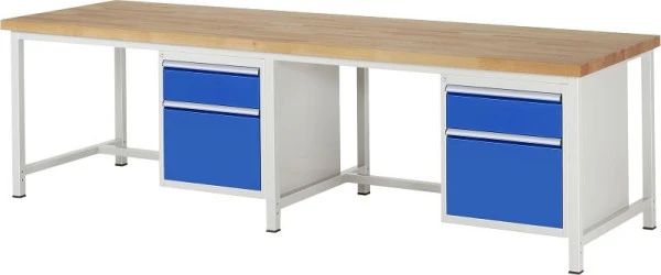 Etabli RAU série 8000 - exemple 8156 L3000 x P900 x H840-1040 mm base réseau L2945 x P850 x H800-1000 mm 03-8156A1-309B4H....