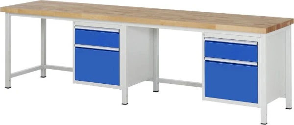Etabli RAU série 8000 - exemple 8156 L3000 x P700 x H840-1040 mm base réseau L2945 x P650 x H800-1000 mm 03-8156A1-307B4H....