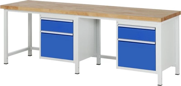 Etabli RAU série 8000 - exemple 8156 L2500 x P700 x H840-1040 mm base réseau L2445 x P650 x H800-1000 mm 03-8156A1-257B4H....