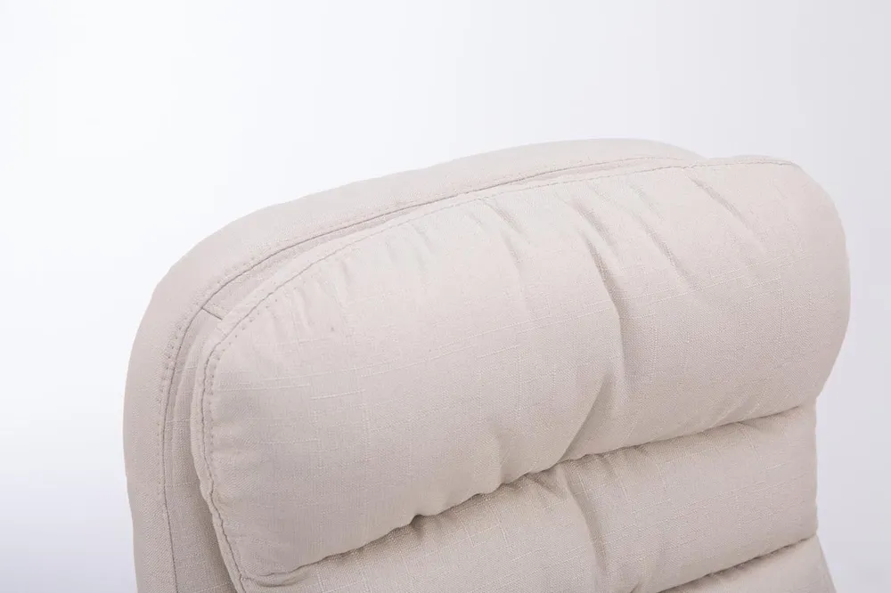 Fauteuil de bureau ergonomique et confortable jusqu'à 235 kg en tissu crème et métal chromé 10_0002402