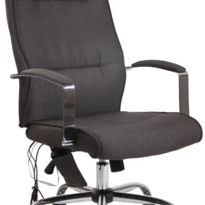 Fauteuil de bureau sur roulettes fonction massage mécanisme de balance en tissu gris sombre 10_0002610