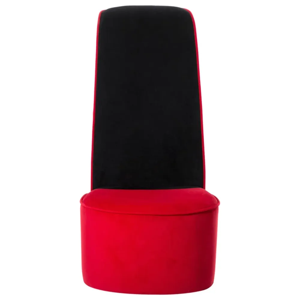 Fauteuil lounge design tendance en forme de talon haut en velours rouge DEC026791