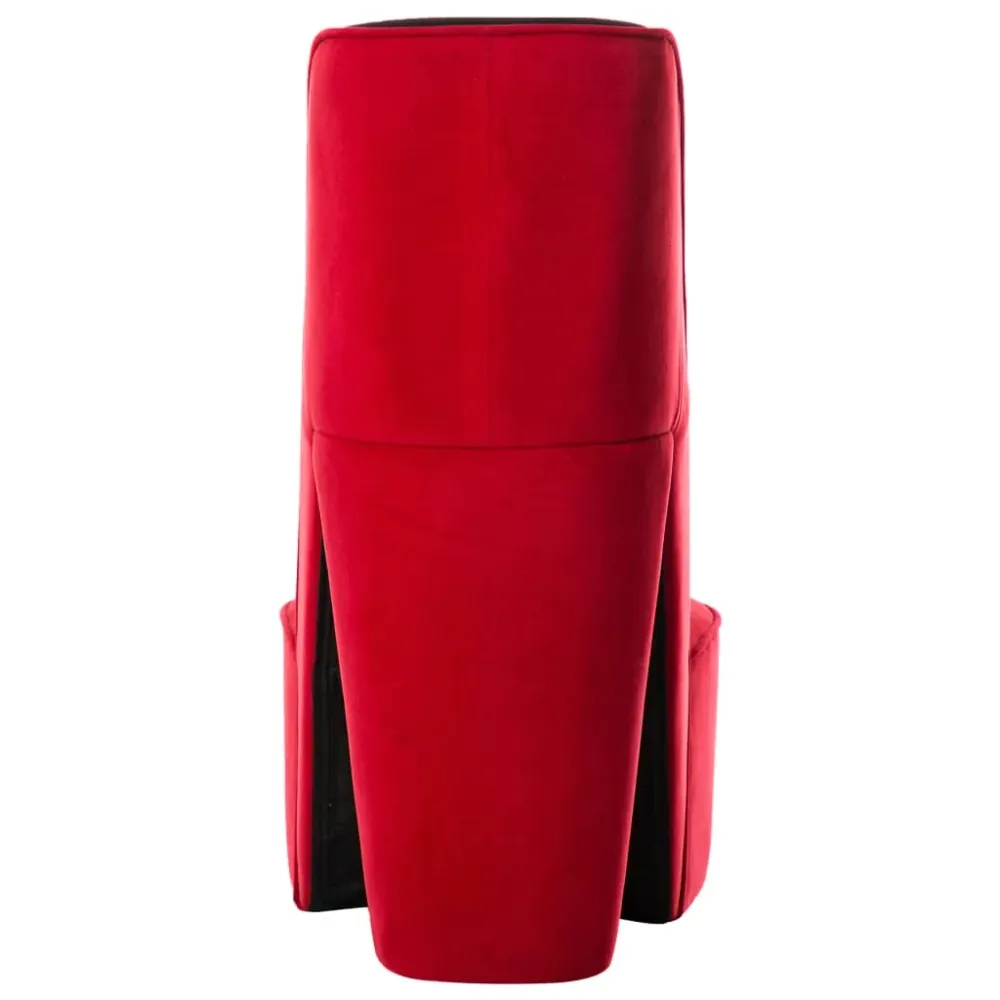 Fauteuil lounge design tendance en forme de talon haut en velours rouge DEC026791
