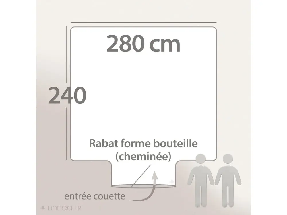 Housse de couette 280X240 cm lin lavé SONATE écru Ficelle