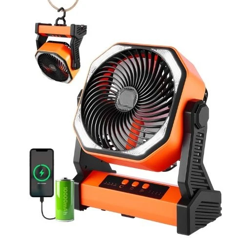 8 Inch À autonomie renouvelable 10000 mAh Battery Capacity Operated Camping Desktop Fan 4 Adjustable Speeds