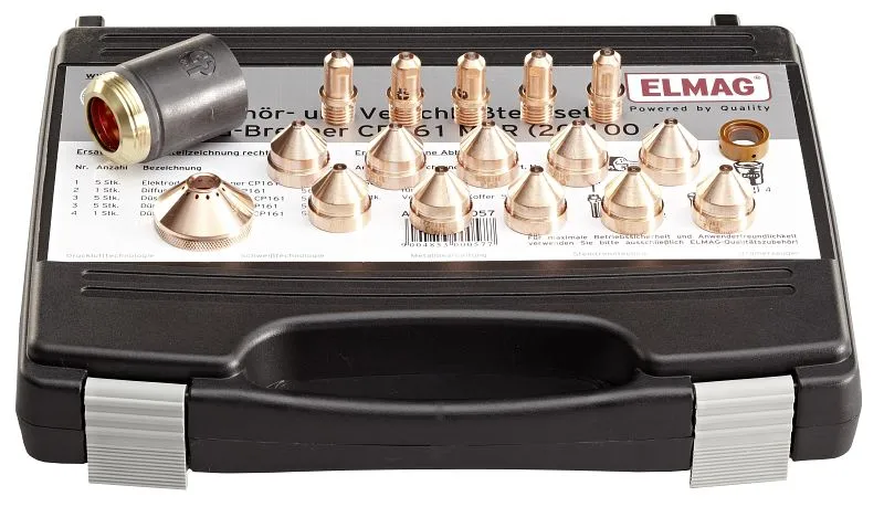 Kit accessoires et pièces d'usure ELMAG pour torche plasma CP161 MAR (20-100 ampères) pour PLASMA SOUND PC 10051/...