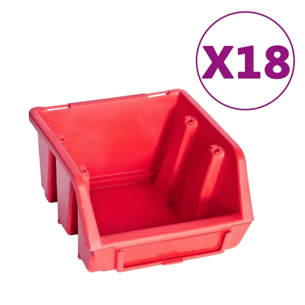 Kit de bacs de stockage et panneaux muraux 80 pièces rouge et noir 02_0003852es